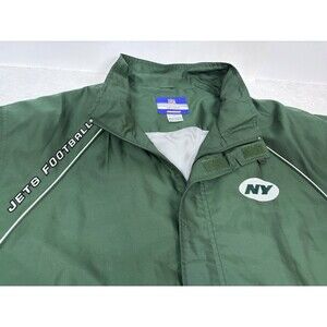 New York Jets Reebok On Field NFL Football Jacket Men’s 2X XXL Windbreaker Green